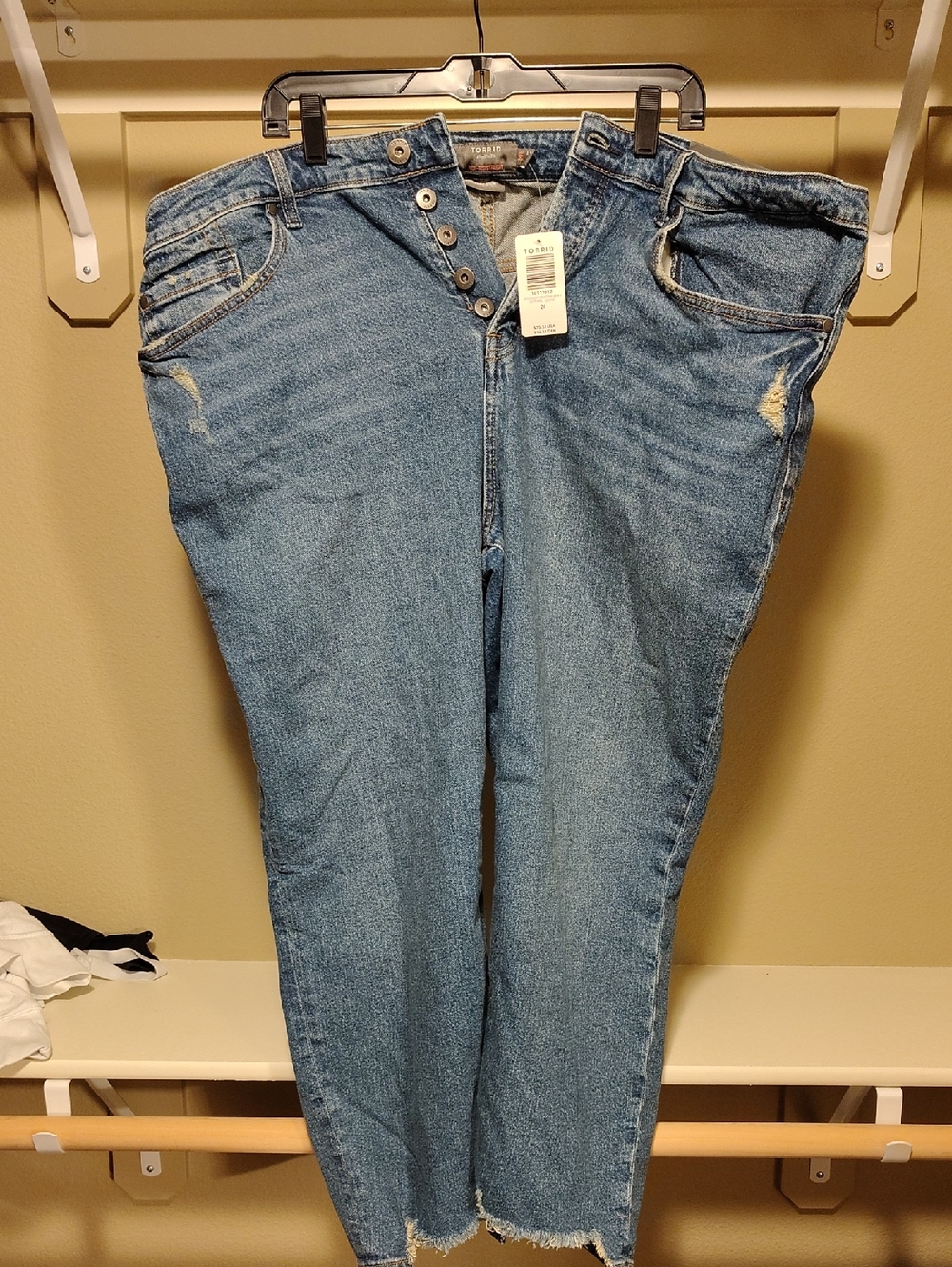 torrid Medium Blue High-Rise Button-Fly Straight Jeans